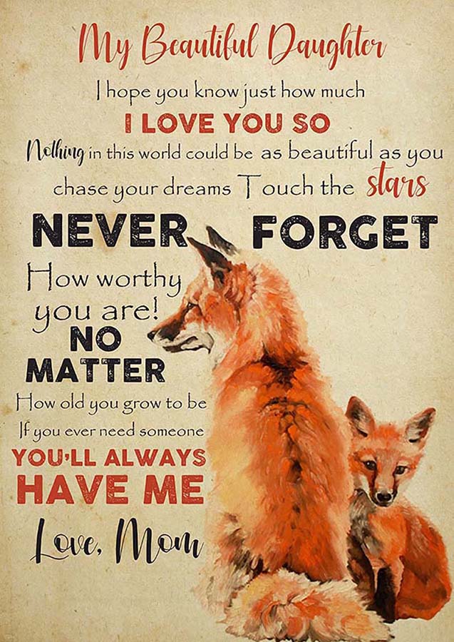 Blanket Fox My Beautiful Daughter I Hope You Know Just How Much I Love You So TT0110