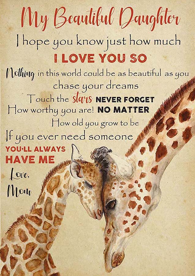 Blanket Giraffe My Beautiful Daughter I Hope You Know Just How Much I Love You So TT3010