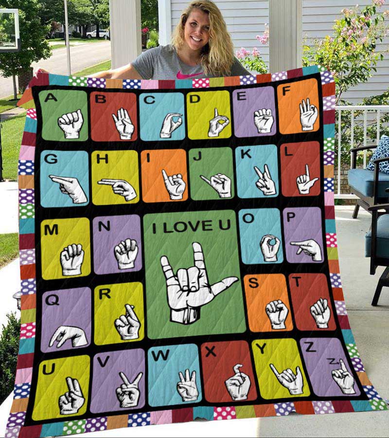 Skitongifts Blanket For Sofa Throws, Bed Throws Blanket-Language I Love You-VT0705