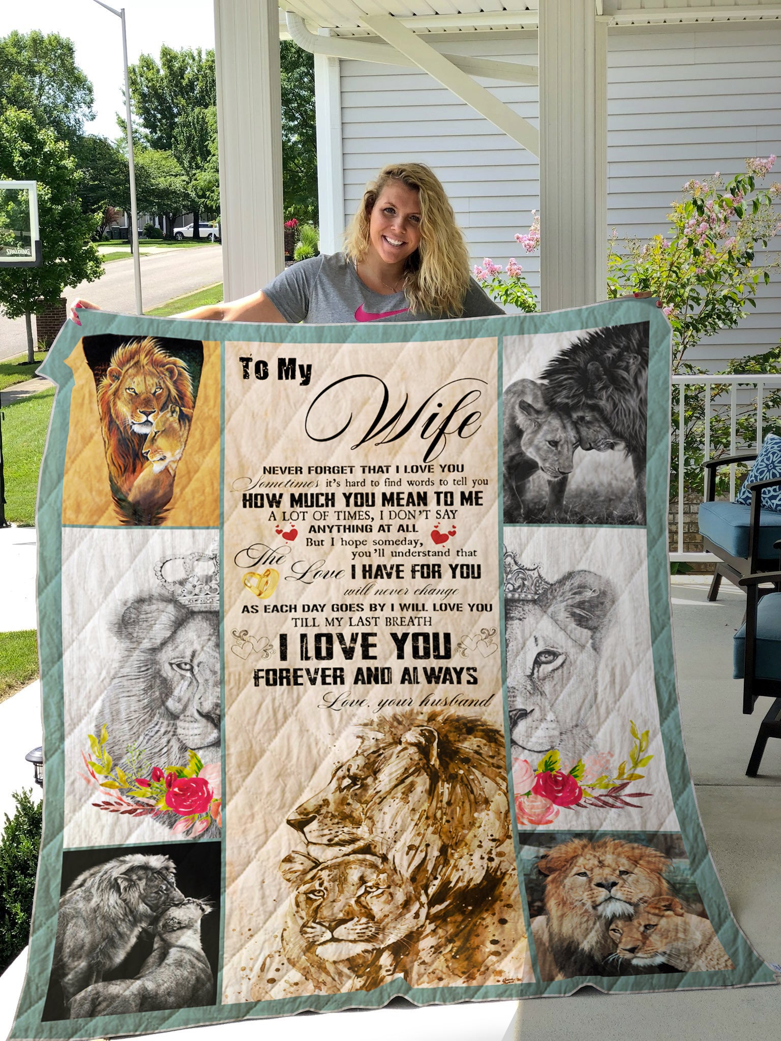 Skitongifts Blanket For Sofa Throws, Bed Throws Blanket-Lion To My Wife Never Forget That i Love You How Much You Mean to me I'll Love You Till My Last Breath Love You Love Your Husband-VT1305