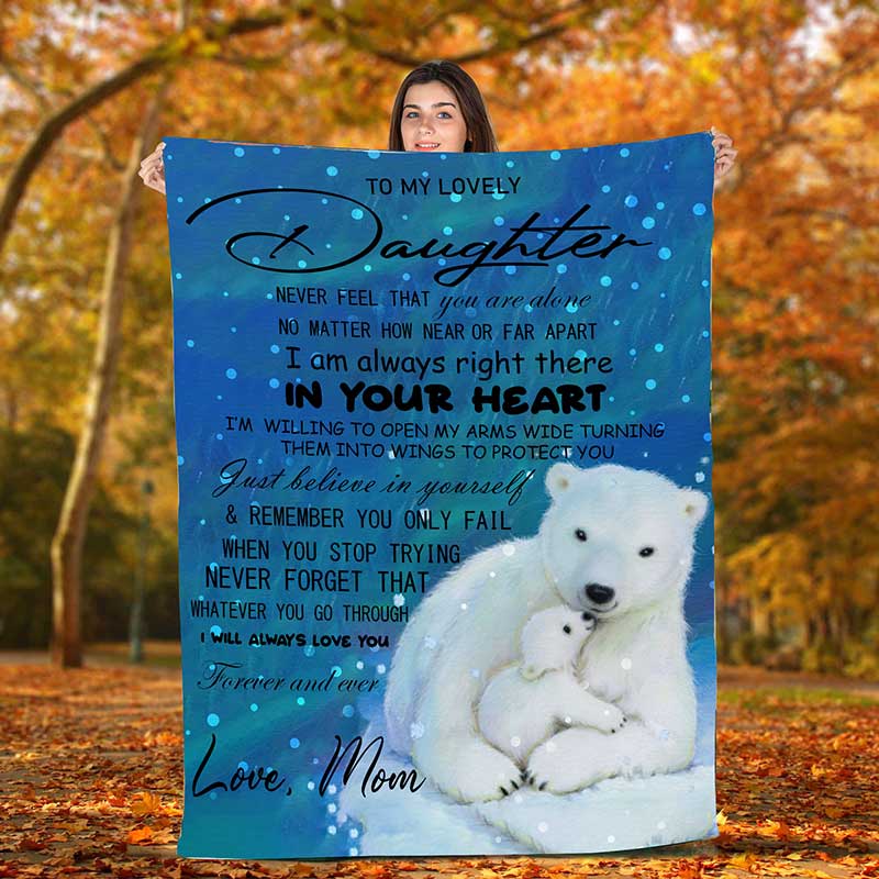 Skitongifts Blanket For Sofa Throws, Bed Throws Blanket Mom to Daughter Never Feel That You are Alone in Your Heart-TTK1507