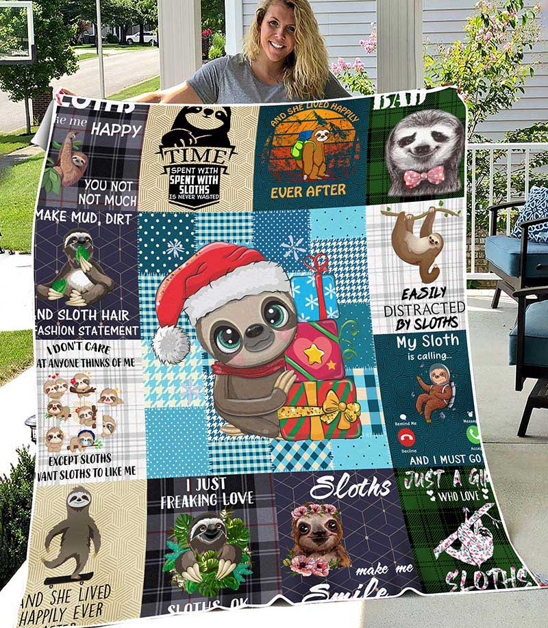 Skitongifts Blanket For Sofa Throws, Bed Throws Blanket-Sloth Easily Distracted by Sloths-VT1205