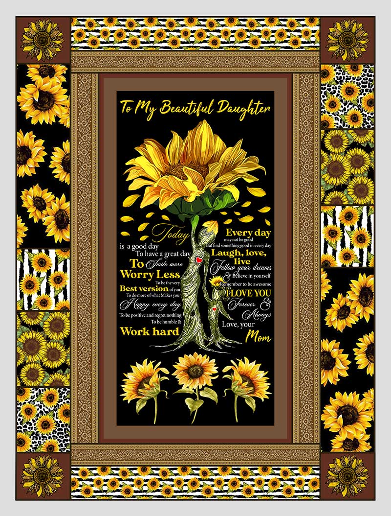 Skitongifts Blanket For Sofa Throws, Bed Throws Blanket Sunflower To my beautiful Daughter Today Is A Good Day-TTK2207