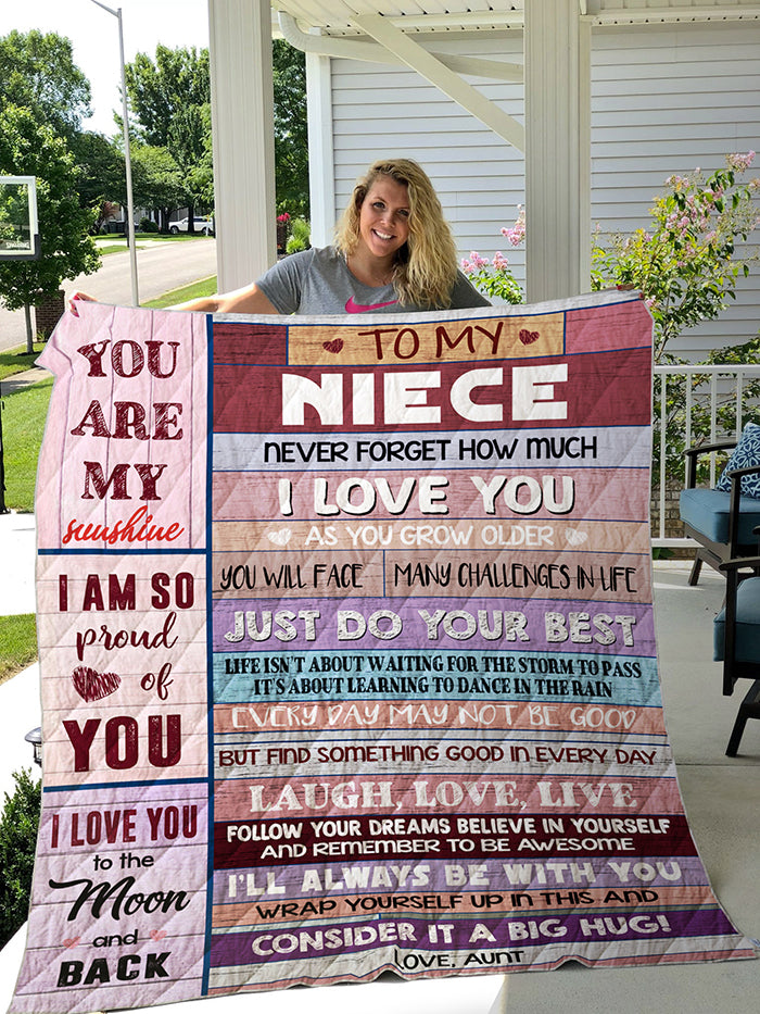Skitongifts Blanket For Sofa Throws, Bed Throws Blanket-To My Niece Never Forget How Much i Love You Everyday Laugh Love Live You are My Sunshine I'll Always be with You Love Aunt-VT1905