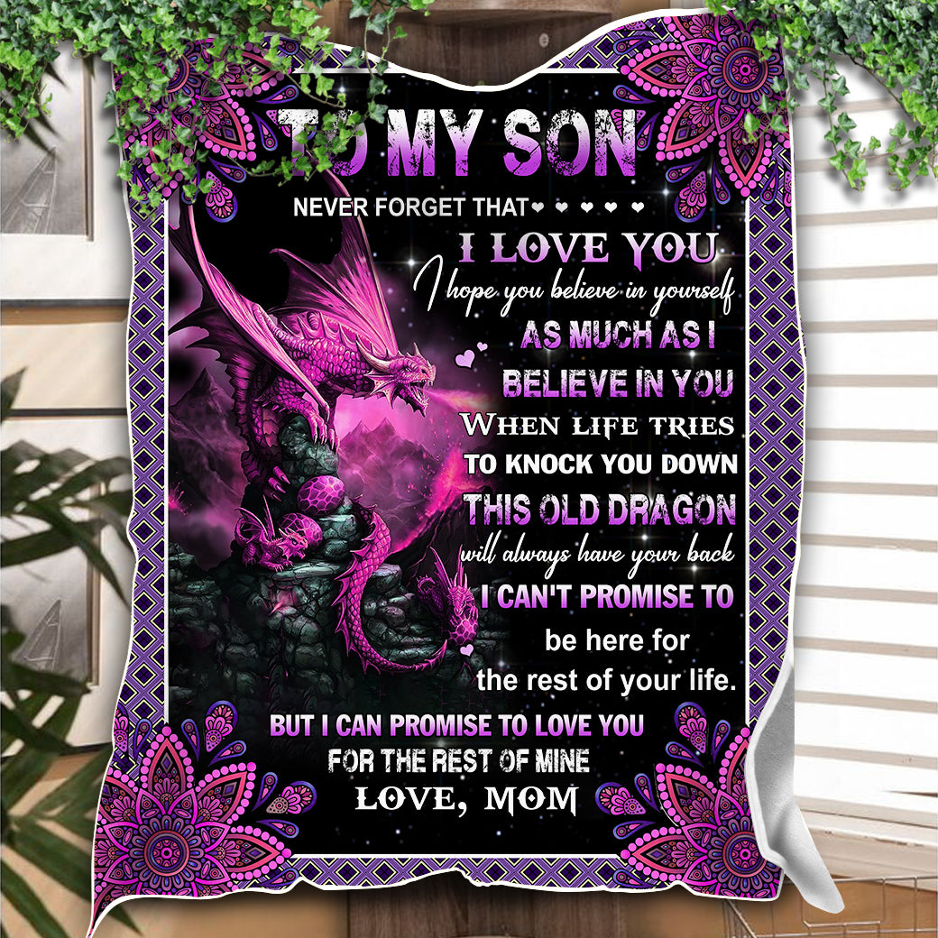 Skitongifts Blanket For Sofa Throws, Bed Throws Blanket-To My Son Never Forget That i Love You i Believe in This Old Dragon i can Promise to Love You-VT1305