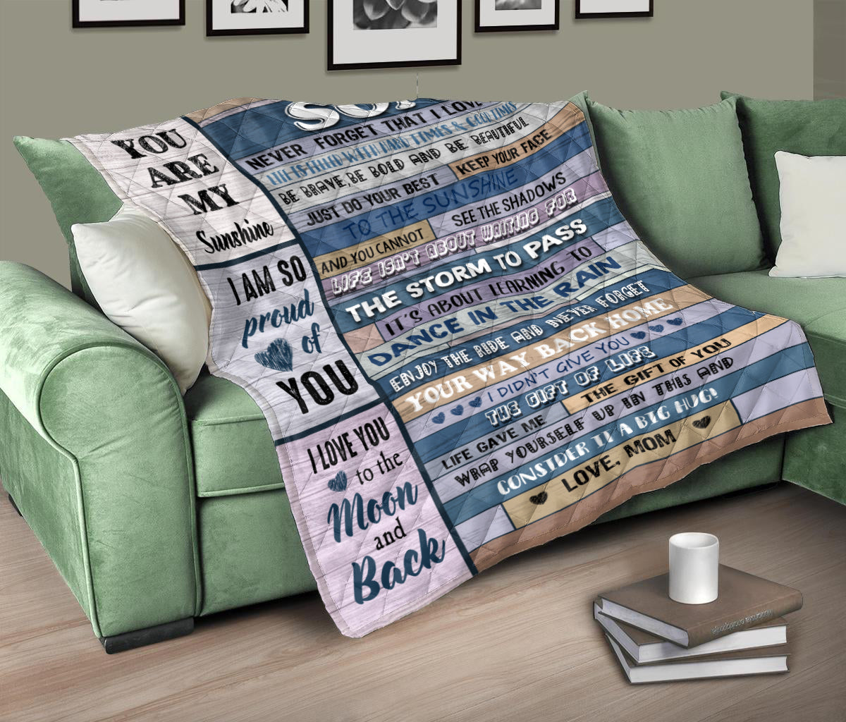 Skitongifts Blanket For Sofa Throws, Bed Throws Blanket-To My Son You Are My Sunshine i Love You Just Do Your Best Never Forget Your Way Back Home and Consider It a Big Hug Love Mom-VT1305