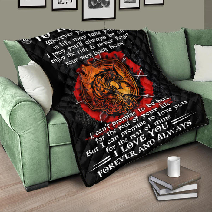 Skitongifts Blanket For Sofa Throws, Bed Throws Blanket-Viking To My Son i Pray You'll Always be Safe Enjoy The Ride & Never Forget Your Way Back Home-VT1405