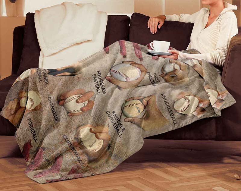 Skitongifts Blanket For Sofa Throws, Bed Throws Blanket - Baseball Pitching Grips-TT0911