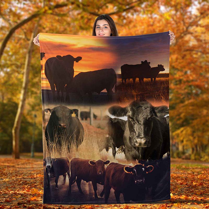 Skitongifts Blanket For Sofa Throws, Bed Throws Blanket Black Angus Country Living-TT3112