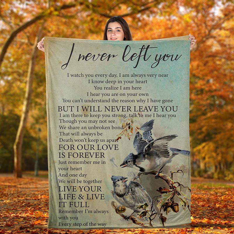 Skitongifts Blanket For Sofa Throws, Bed Throws Blanket - Blue Jay Bird I Never Left You-TT1111