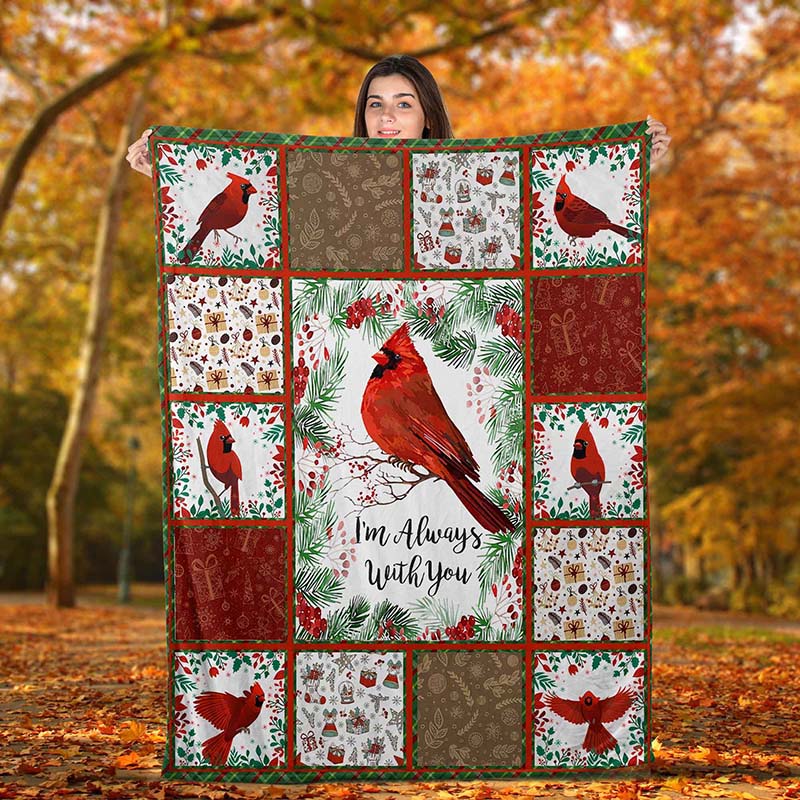 Skitongifts Blanket For Sofa Throws, Bed Throws Blanket - Cardinal Bird I'm Always With You-TT2012