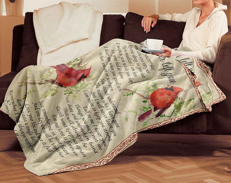 Skitongifts Blanket For Sofa Throws, Bed Throws Blanket - Cardinal I Never Left You I Watch You Everyday I'm Always with You Every Step of The Way-TT0104
