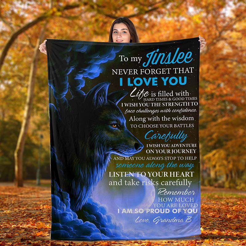 Skitongifts Blanket For Sofa Throws, Bed Throws Blanket - Custom name Never Forget That I_Love You Life Is Filled With Hard Time And Good Times I Am So Pround Of You-TT1903