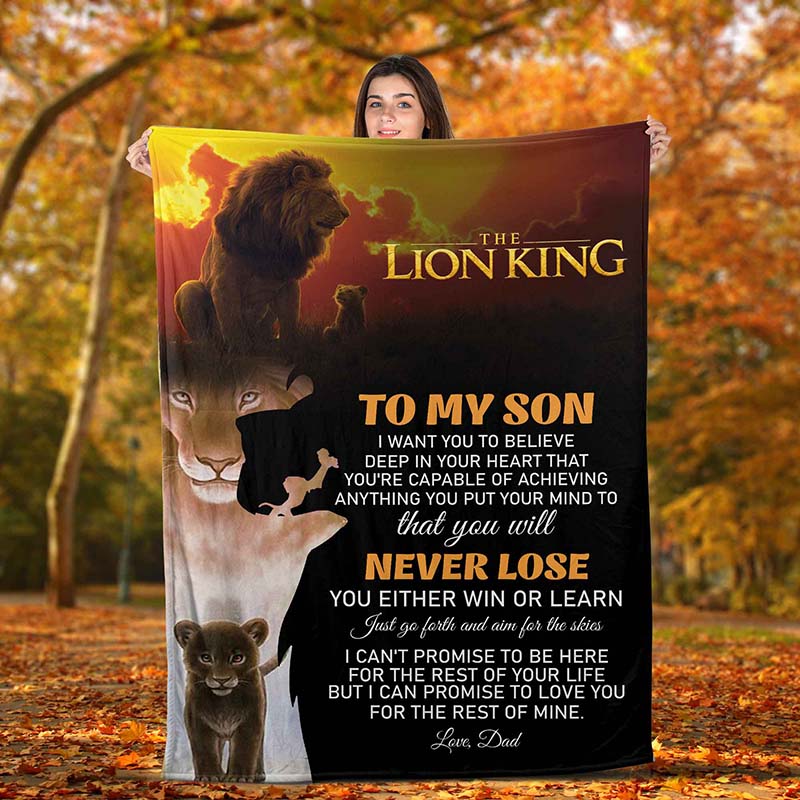 Skitongifts Blanket For Sofa Throws, Bed Throws Blanket - Dad Lion King to Believe You're Capable of Achieving Anything-TT0604