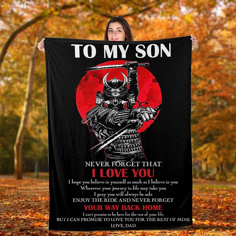 Skitongifts Blanket For Sofa Throws, Bed Throws Blanket - Dad To Son - Never Forget That I Love Your Way Back Home-TT2303