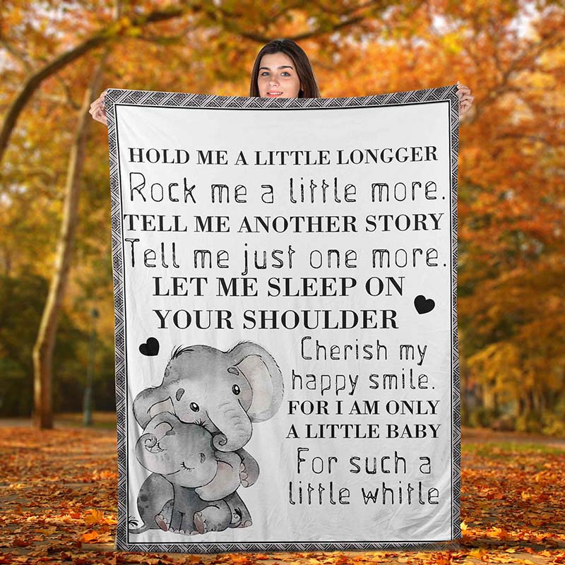 Skitongifts Blanket For Sofa Throws, Bed Throws Blanket Elephants Hold Me A Little Longer Rock Me A Little More, For I Am Only A Little Baby-TT2812