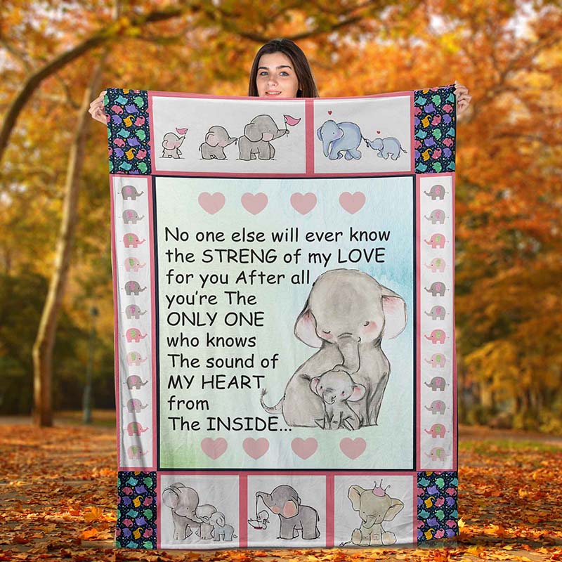 Skitongifts Blanket For Sofa Throws, Bed Throws Blanket Elephants No One Else Will Ever Know The Strength Of My Love For You-TT2912