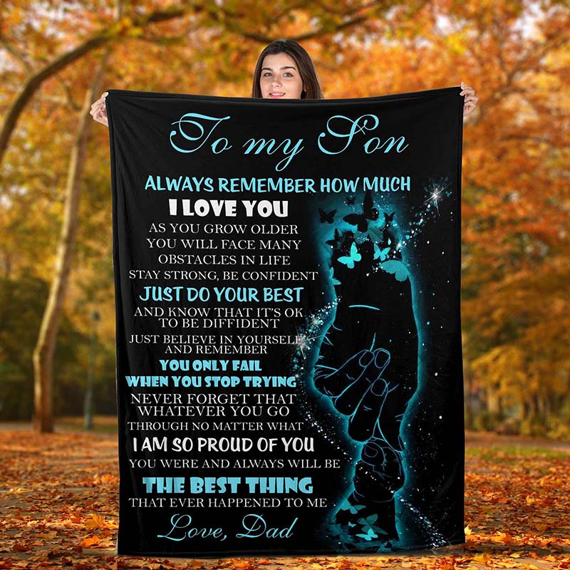 Skitongifts Blanket For Sofa Throws, Bed Throws Blanket For Son From Dad To My Son-TT2712