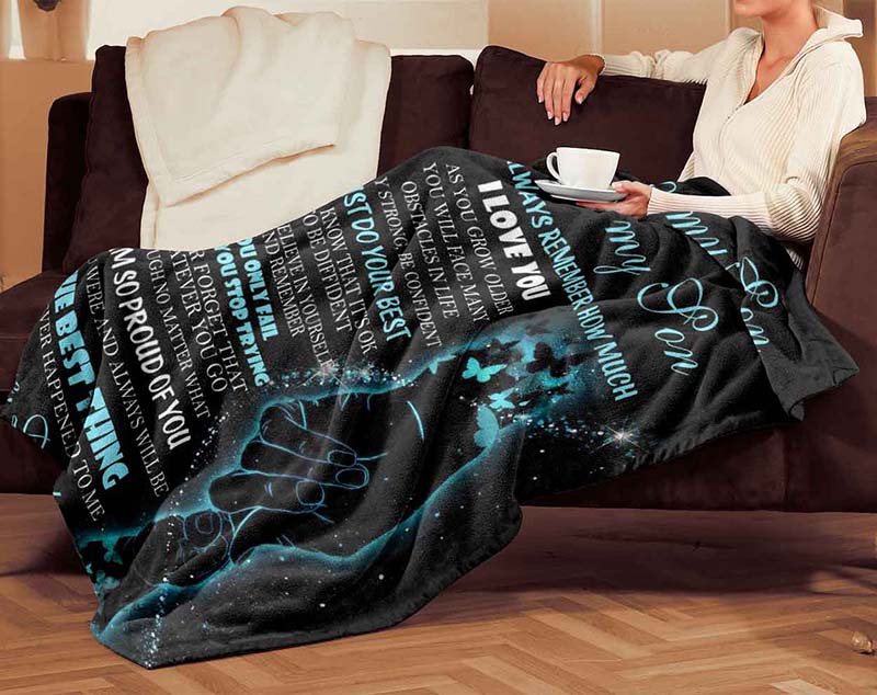 Skitongifts Blanket For Sofa Throws, Bed Throws Blanket - For Son From Dad To My Son-TT2712