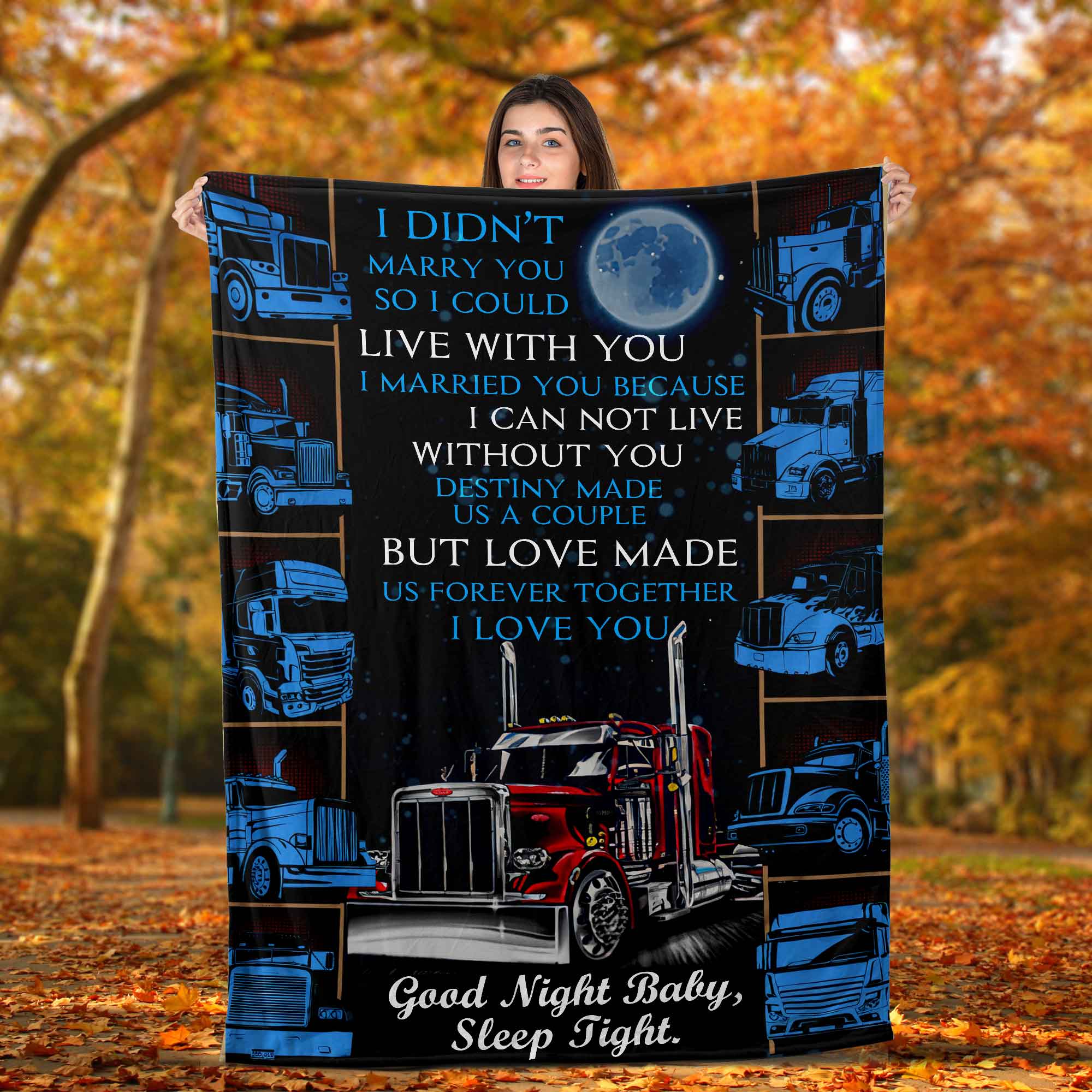For Trucker Husband To Wife I Love You Good Night Baby Sleep Tight-TT0912