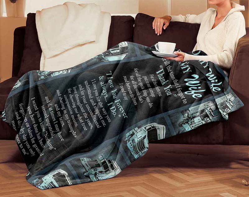 Skitongifts Blanket For Sofa Throws, Bed Throws Blanket - For Trucker Husband To Wife You Don't Cross My Mind You Live In It-TT0801