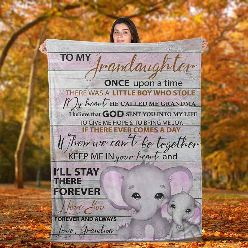 Skitongifts Blanket For Sofa Throws, Bed Throws Blanket - Grandaughter Elephant, Best For Newborn Grandchildren From Grandma-TT0911