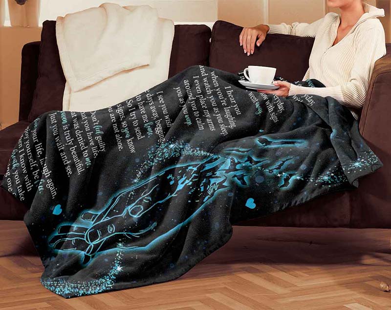 Skitongifts Blanket For Sofa Throws, Bed Throws Blanket - Hand As I Sit In Heaven Bereavement-TT2812
