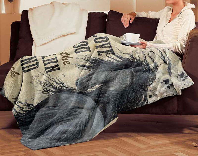 Skitongifts Blanket For Sofa Throws, Bed Throws Blanket - Horse I Love You To The Barn & Back-TT0501