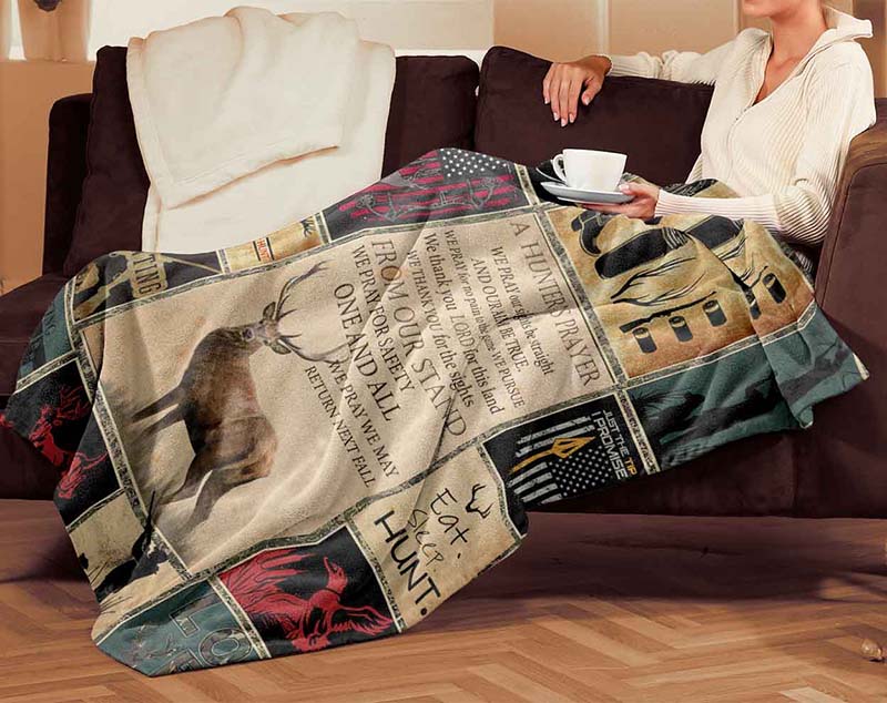 Skitongifts Blanket For Sofa Throws, Bed Throws Blanket - Hunting A Hunter's Prayer-TT2912