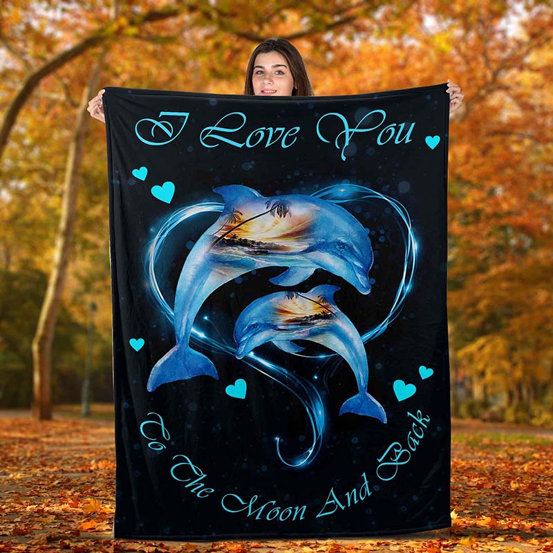Skitongifts Blanket For Sofa Throws, Bed Throws Blanket I Love You To The Moon And Back Fan Romantic For Lover Wife Kids-TT3012