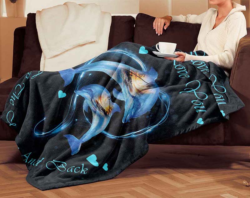 Skitongifts Blanket For Sofa Throws, Bed Throws Blanket - I Love You To The Moon And Back Fan Romantic For Lover Wife Kids-TT3012
