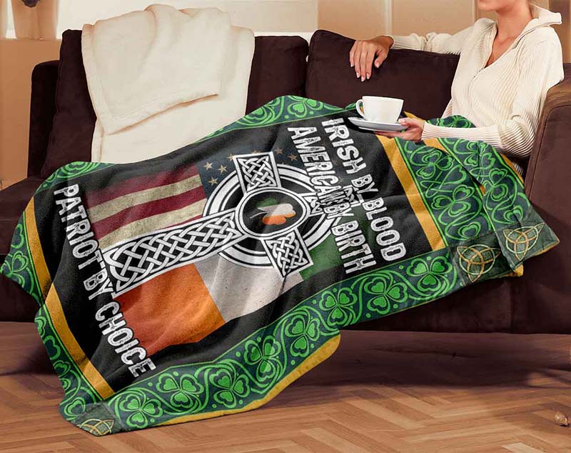 Skitongifts Blanket For Sofa Throws, Bed Throws Blanket - Irish By Blood American By Birth Patriot By Choice-TT3112