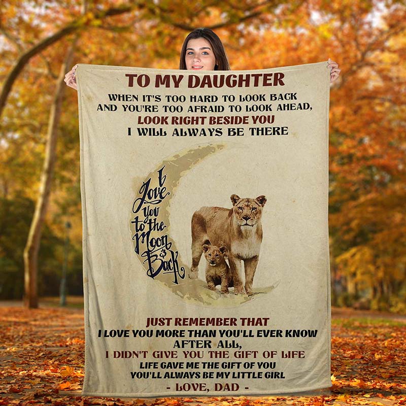Skitongifts Blanket For Sofa Throws, Bed Throws Blanket - Lion - To My Daughter Look Right Beside You-TT0504