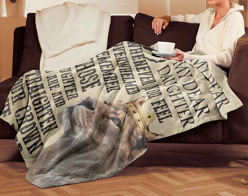 Skitongifts Blanket For Sofa Throws, Bed Throws Blanket - Lion King Dad To My Daughter Remember Whose Daughter You Are-TT0101