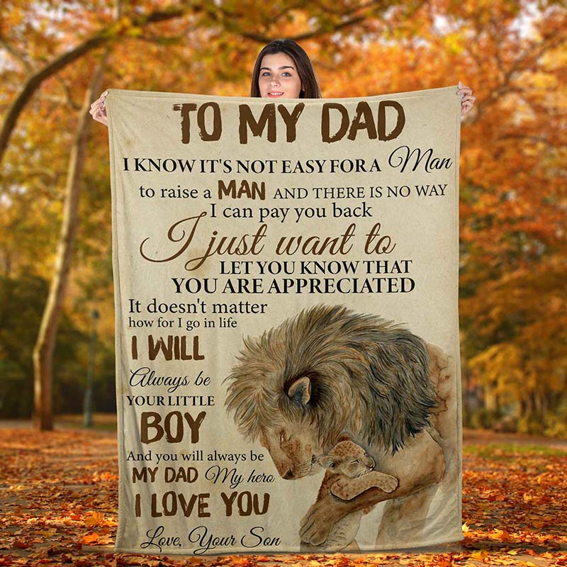 Skitongifts Blanket For Sofa Throws, Bed Throws Blanket - Lion to My Dad You'll Be Always Be My Dad-TT3003