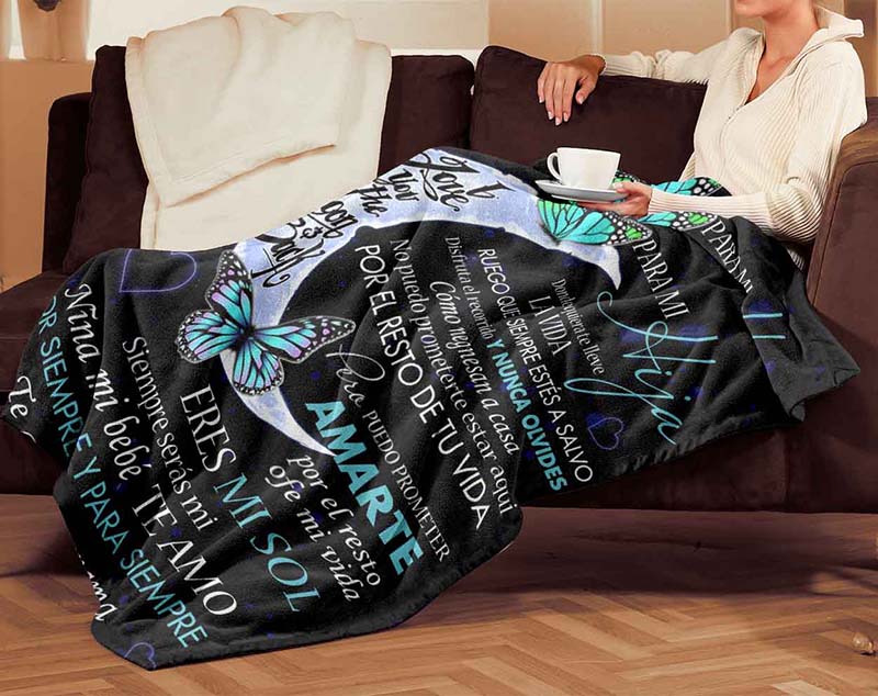 Skitongifts Blanket For Sofa Throws, Bed Throws Blanket - Meaningful Para Mi Hija Dondequiera Te Lleve Como Negnesan A Casa Family Awesome-TT2001