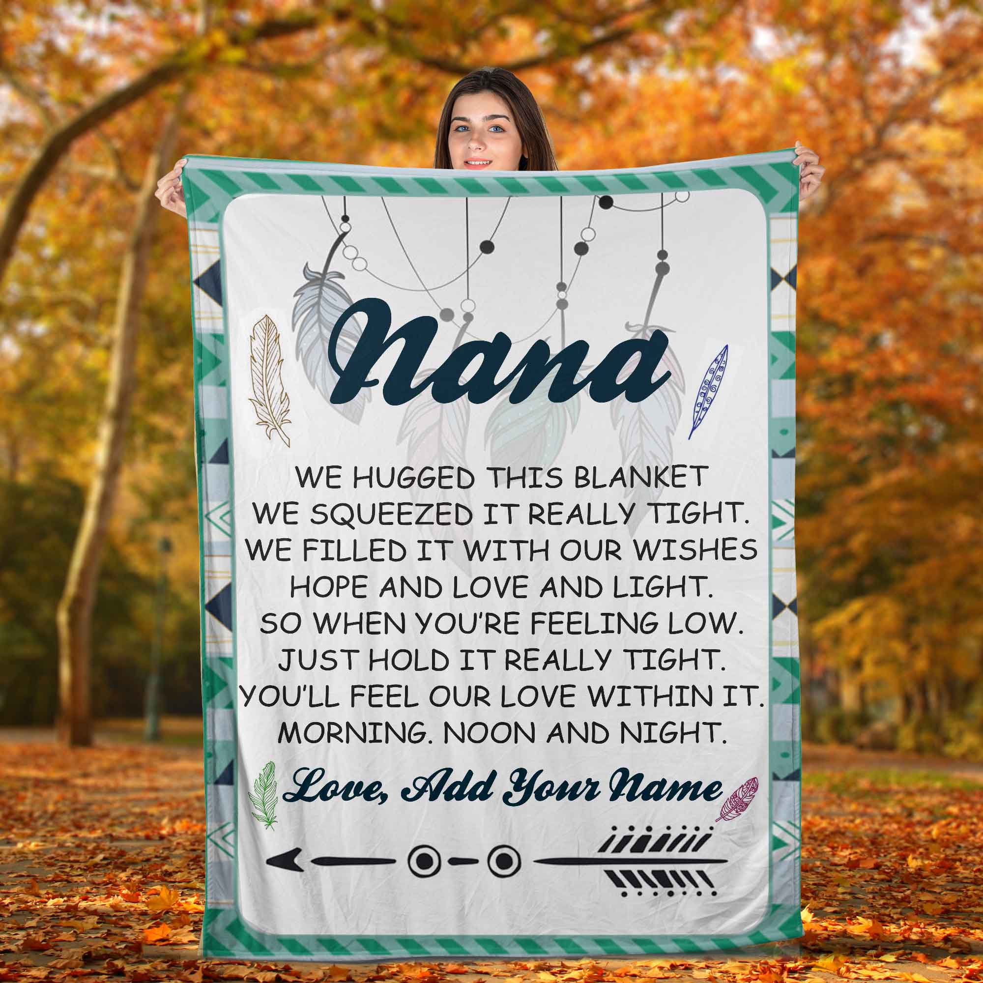 Skitongifts Blanket For Sofa Throws, Bed Throws Blanket - Nana We Hugged This YouÕLl Feel Our Love-TT1301