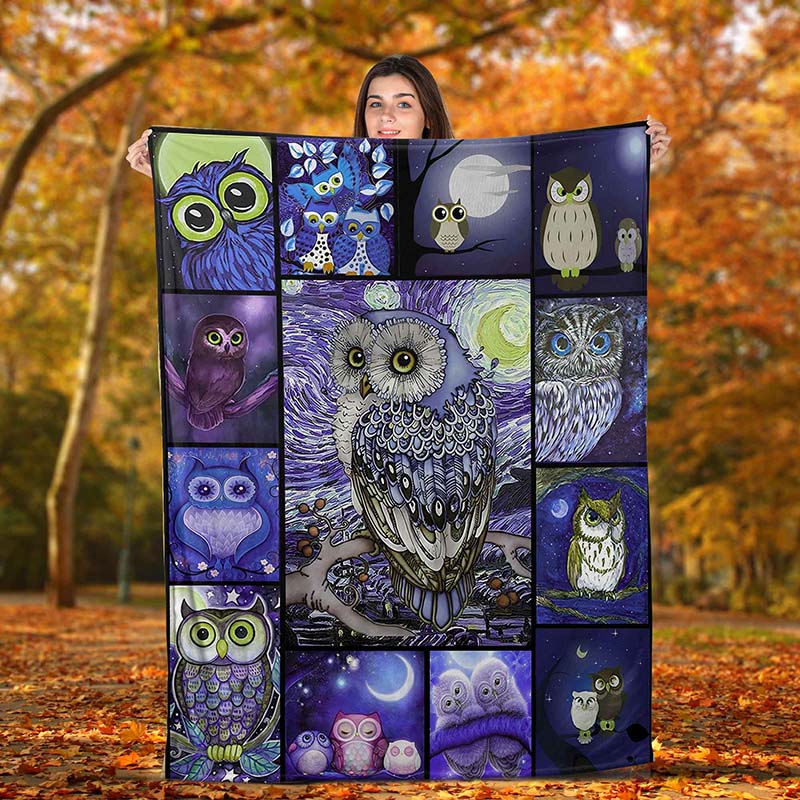 Skitongifts Blanket For Sofa Throws, Bed Throws Blanket - Owl Decor, Owl Plush,Owl Stuff,Owl Crib Sheets,Owl Baby Owl Toddler Bedding-TT0801