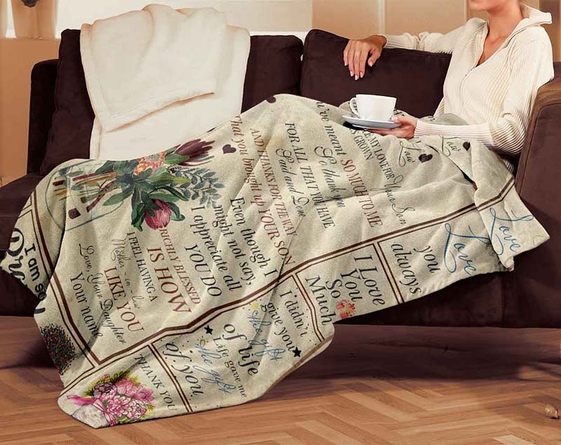 Skitongifts Blanket For Sofa Throws, Bed Throws Blanket - Personalized Custom Daughter Name To My Mother In Law-TT2101