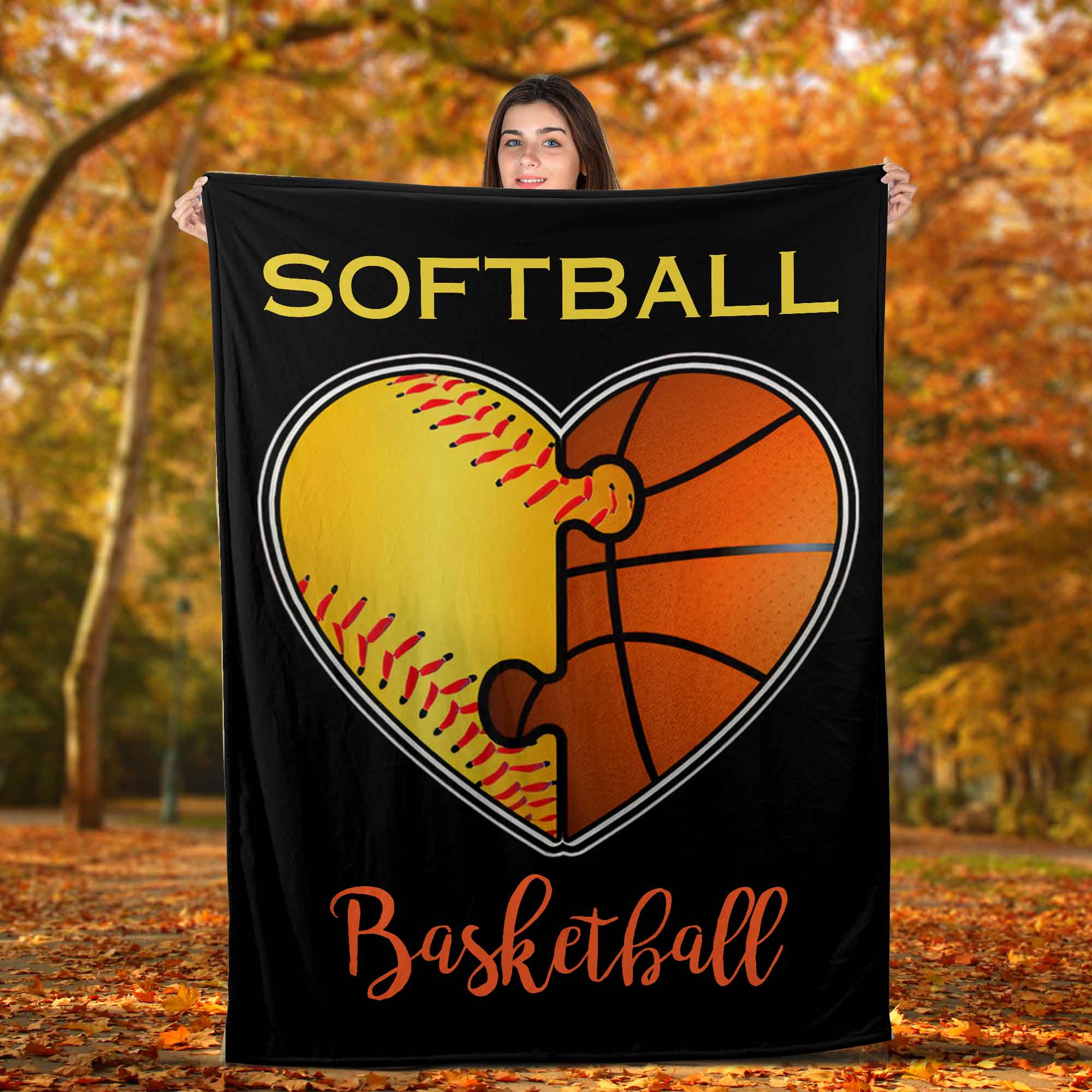 Skitongifts Blanket For Sofa Throws, Bed Throws Blanket - Softball Basketball-TT2801