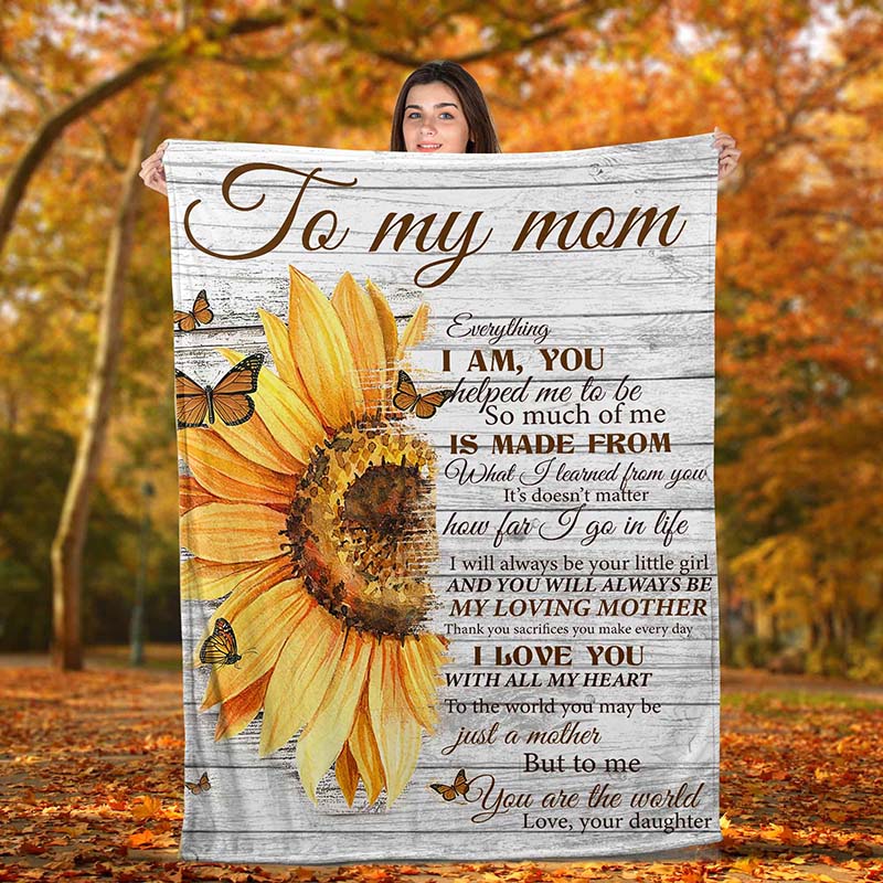 Skitongifts Blanket For Sofa Throws, Bed Throws Blanket - Sunflower Everything I Am You Helped Me You're The World Love-TT0604