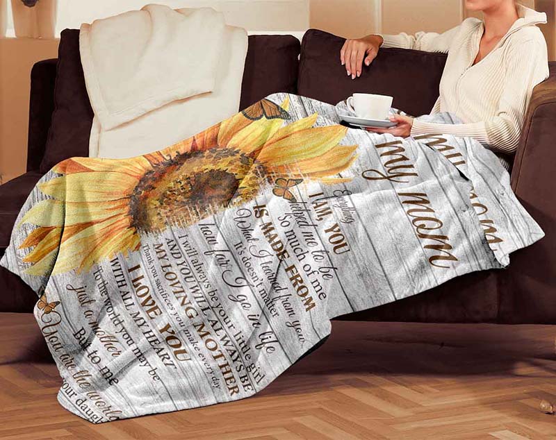 Skitongifts Blanket For Sofa Throws, Bed Throws Blanket - Sunflower Everything I Am You Helped Me You're The World Love-TT0604
