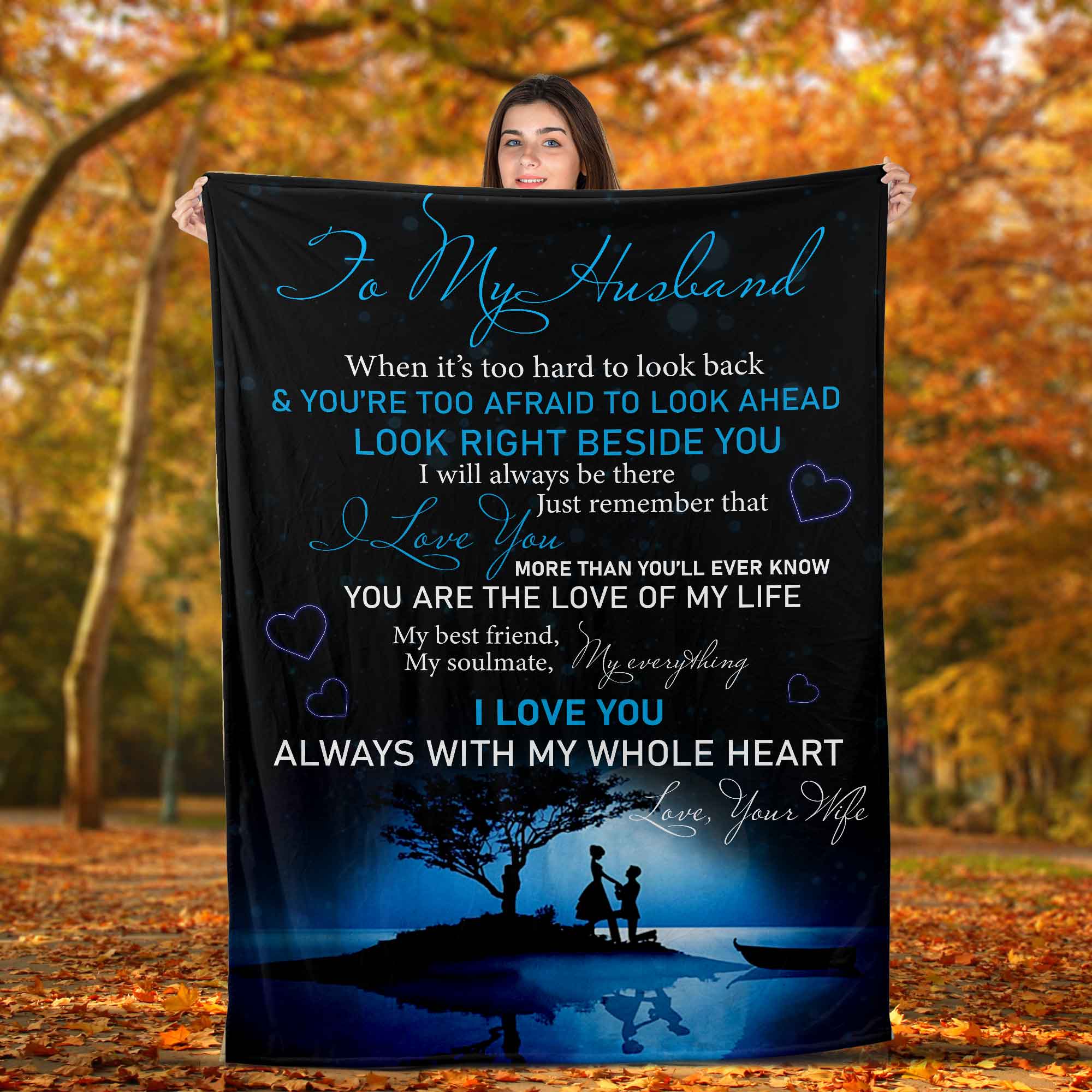 Skitongifts Blanket For Sofa Throws, Bed Throws Blanket - To Husband I'll Always Be There Remember That I Love You Always With My Whole Heart-TT1501