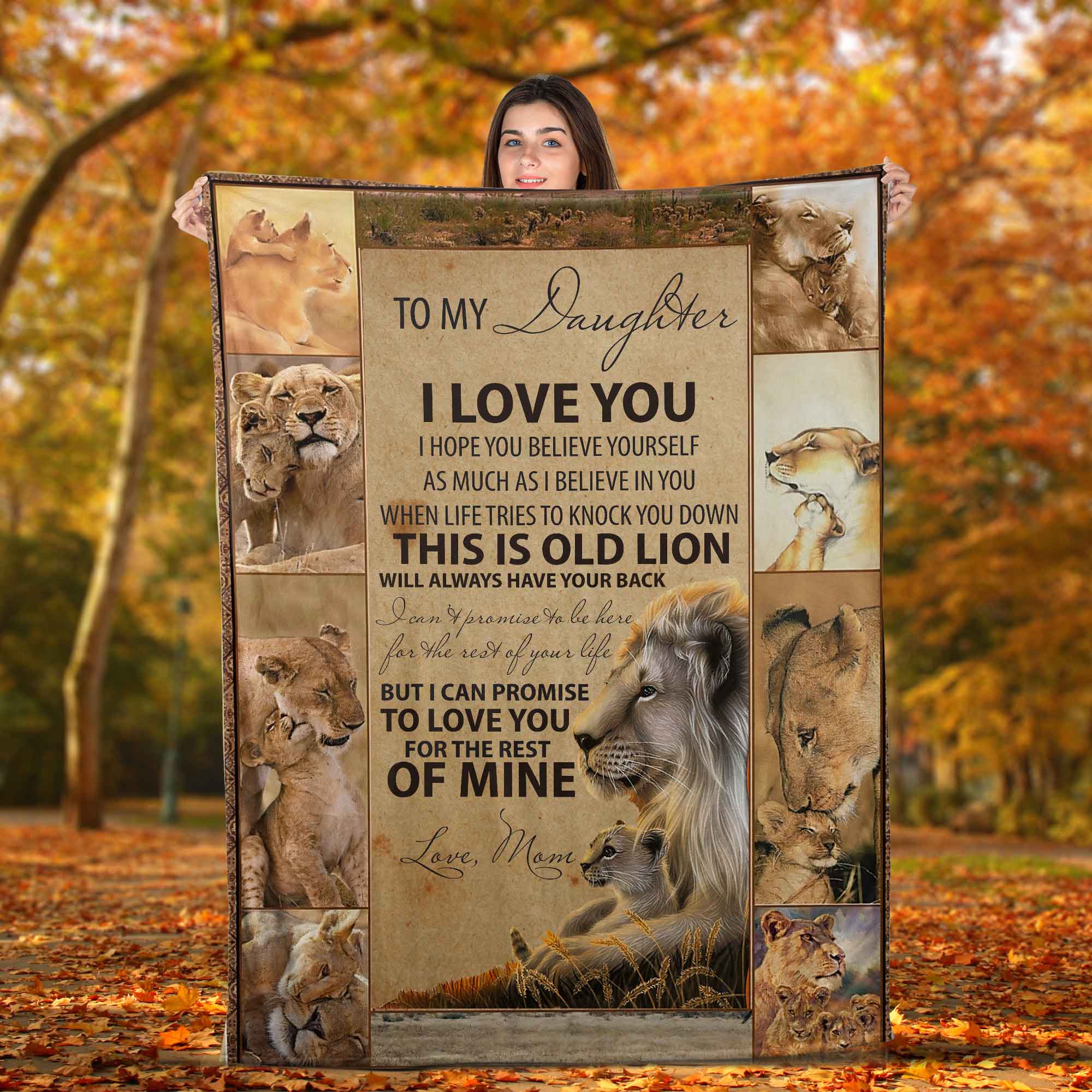 Skitongifts Blanket For Sofa Throws, Bed Throws Blanket - To My Daughter This Old Lion-TT1101