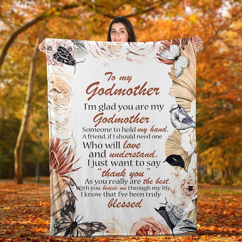Skitongifts Blanket For Sofa Throws, Bed Throws Blanket - To My Godmother, To My Godmother, Grandma, Nana-TT1801