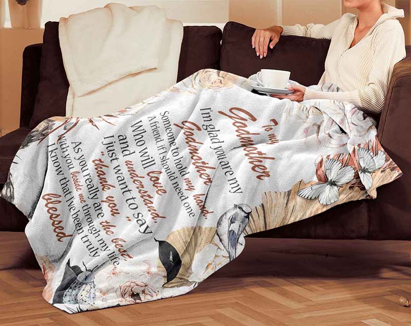 Skitongifts Blanket For Sofa Throws, Bed Throws Blanket - To My Godmother, To My Godmother, Grandma, Nana-TT1801