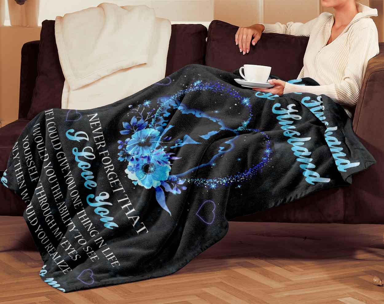 Skitongifts Blanket For Sofa Throws, Bed Throws Blanket - To My Husband Never Forget That I Love You How Special You Are To Me-TT1501