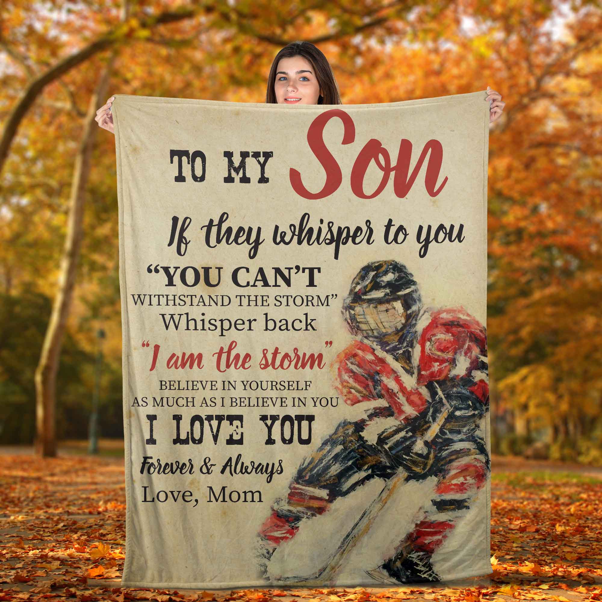 Skitongifts Blanket For Sofa Throws, Bed Throws Blanket - To My Son If They Whisper To You I Love You Forever And Always Love Mom-TT1401