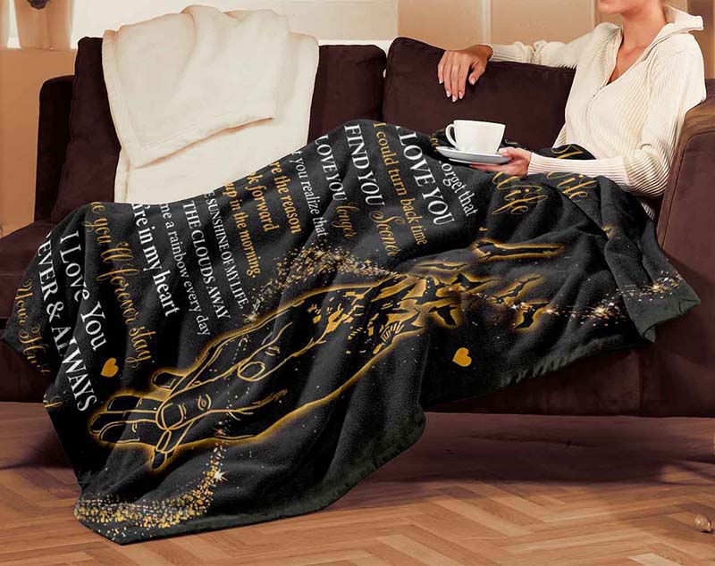 Skitongifts Blanket For Sofa Throws, Bed Throws Blanket - To My Wife Never Forget That I Love You You Are The Sunshine Of My Life-TT2112