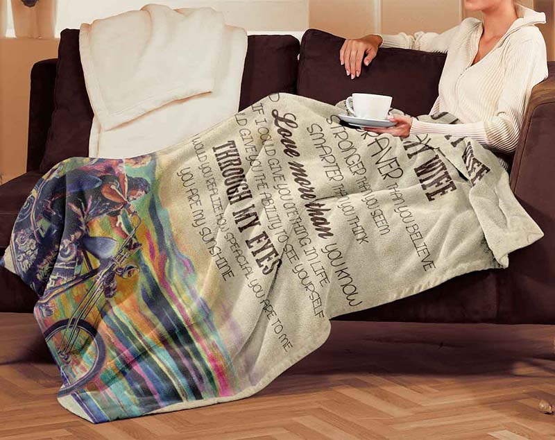 Skitongifts Blanket For Sofa Throws, Bed Throws Blanket - To my wife You are braver than you believe-TT1111
